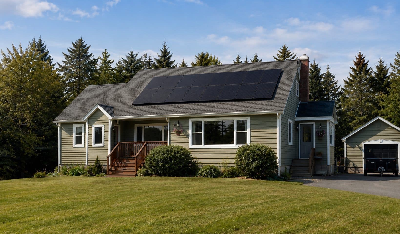 A Nova Scotia ranch home with all-black rooftop solar panels